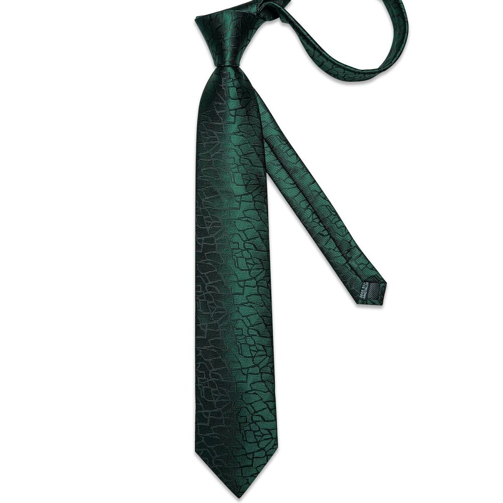 6231 Extra Long Tie Silk 63" XL Necktie and Pocket Suqare Cufflinks Set Big - Picture 3 of 7